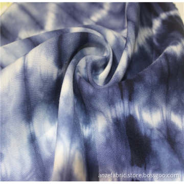 Bindegefärbter bedruckter 100% Rayon Challis Stoff für Kleidung